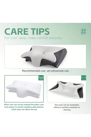 Maxaccess Beyaz Yandan Yatmaya Uygun Konforlu Hafıza Köpük Boyun Yastığı Sağlam Destek