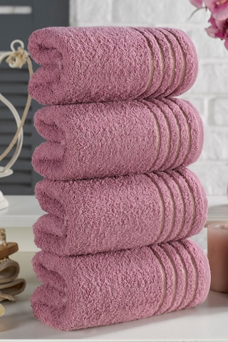 Casnack Diana Havlu Seti 4'lü 800gr. 50x90cm - Mürdüm