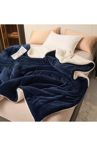 Mulberry Sherpa Polar Çift Taraflı Çift Kişilik Battaniye 220 x 240