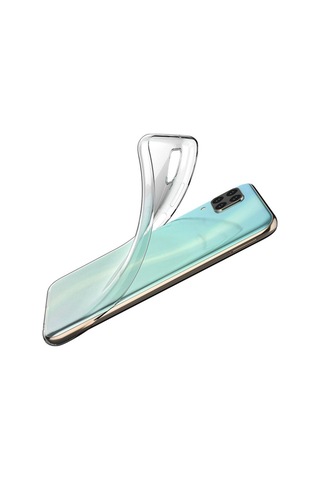 Huawei P40 Lite Kılıf Lüx Kamera Korumalı Şeffaf Silikon Kılıf Şeffaf