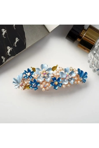 Queen Fair "çiçek Vals" İnci Saç Tokası, 9 Cm 145825267 Açık Mavi