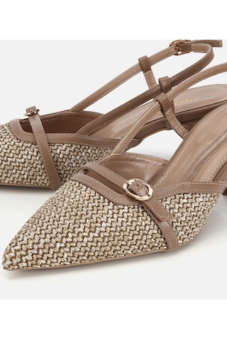 Hotiç Kadın Bej Hasır Detaylı Arkası Açık Stiletto 01ayh320820a313 01ayh320820a313 Bej