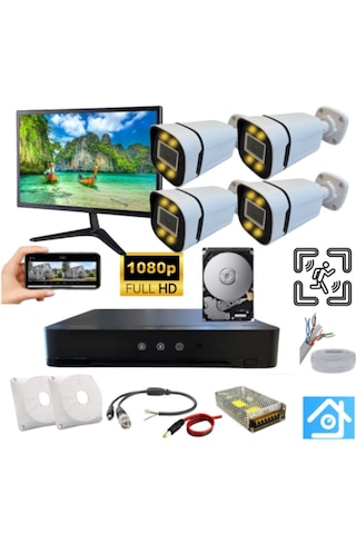 Arna 5mp 4 Warm Led Dış Mekan Kamera Seti 250 Gb Hdd Ve Monitör Dahil -st42250hm