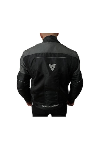 Venom Motosiklet Montu Erkek Siyah-gri Dynamic V2 Mont 4 Mevsim Motorcu Mont