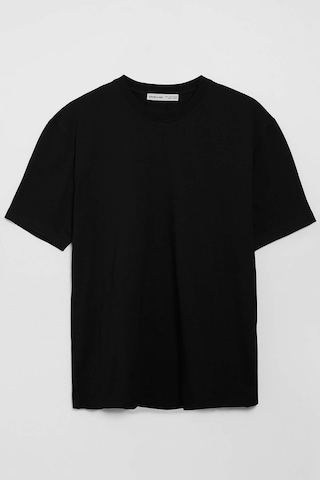 Grimelange Solo Erkek %100 Organik Pamuklu Kalın Dokulu Comfort Fit Bisiklet Yakalı Siyah T-shirt Siyah
