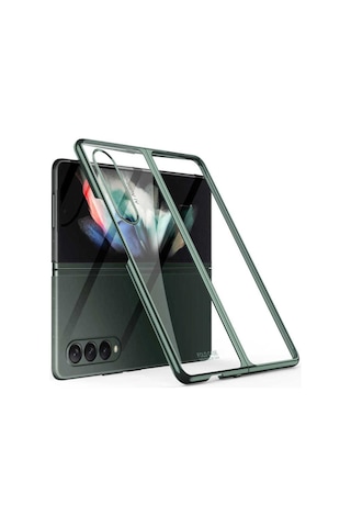 Samsung Uyumlu Galaxy Z Fold 3 Kılıf Zore Kıpta Kapak Koyu Yeşil