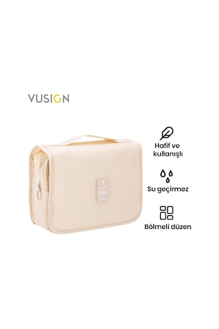 Vusign Vusıgn Kozmetik Saklama Çantası Seyahat Makyaj Organizer Çanta 24x9x20 Cm Beyaz Renk