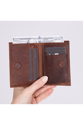 Nigra Hakiki Deri, El Yapımı Cüzdan, Antik Kahve Kahverengi