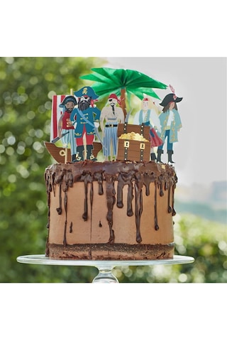 Meri Meri - Pirates & Palm Tree Cake Toppers - Korsanlar & Palmiye Ağacı Pasta Süsü Tüm Yaşlar