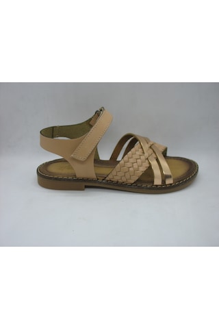 Piarmoni 494 Bej Deri,anatomik Taban Sandalet 31-36 Bej