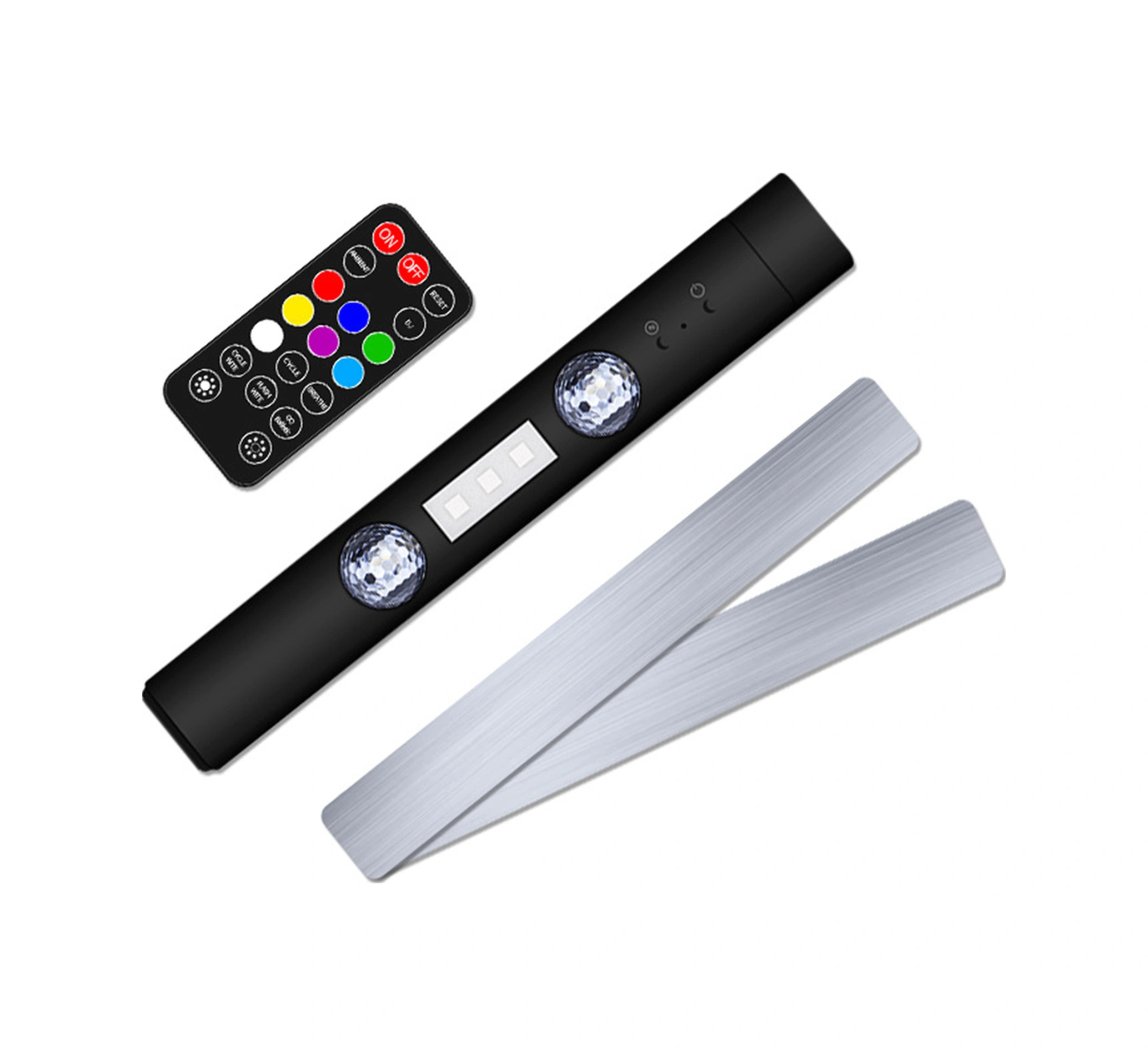 Fosenze Usb Şarjlı Araba Stüdyo Işığı, 3w 7 Renkli Led, Magnet & Ses Kontrol, 300mah Pil, Uzaktan Kumanda, Siyah D88 Diğer