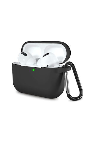 Airpods Pro 3. Nesil İle Uyumlu Sert Likit Silikon Kılıf Kolay Temizlenebilir, Astar Kaplı İç Yüzey Kapak, Düşmeye Karşı Tam Koruma, Kablosuz Şarj Uyumu - Siyah