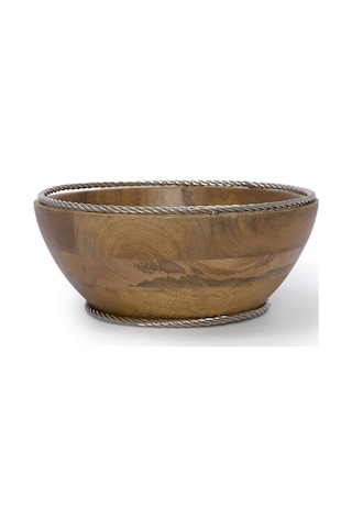Yargıcı Metal Detaylı Mango Ağacı Servis Kasesi 25x10 Cm 26knhs1041n St