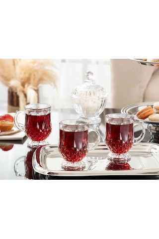 Madame Coco Miquel 4'Lü Çay Fincanı 115 ML Şeffaf