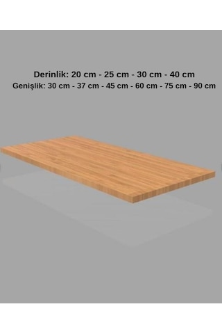 1 Adet Ahşap Raf - Suntalam Tekli Raf Bambu-40x45 Cm Çok Renkli
