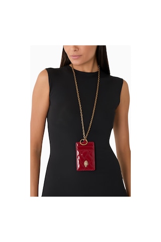 Kurt Geiger Kensington Lanyard Deri Anahtarlık Kartlık Kırmızı
