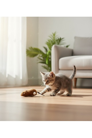 Runaway Kurmalı Fare Kedi Eğitim Oyuncağı Hareketli