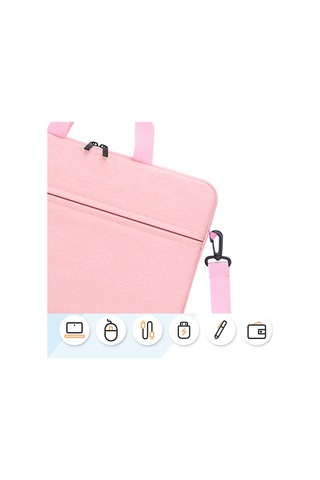 Aubyhe 14 İnç Nylon Dikişli Bilgisayar Çantası - Su Geçirmez, Yumuşak Perl Pamuklu, Kol Ve Tek Omuzlu, Pembe Pembe