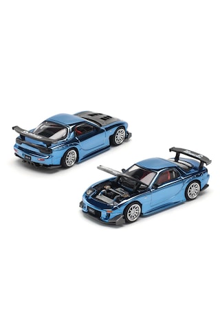 Mazda Rx7 Re-amemıya Wıdebody Blue Chrome 223 By Pop Race 1/64