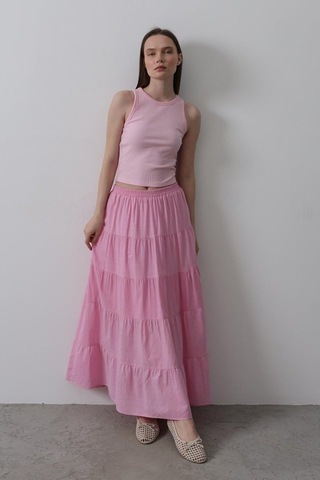 Kat Kat Keten Etek - Şeker Pembe Şeker Pembe