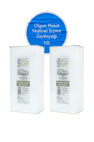 10 Lt Soğuk Sıkım Zeytinyağı Olgun Hasat , Edremit Tipi Zeytin , Sızma