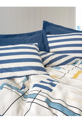 Cotton Box Modern Tek Kişilik Nevresim Takımı Lunox Lacivert Lacivert