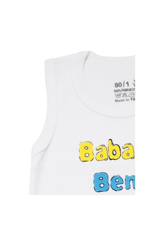 Bebegen Unisex Beyaz Babam Beni Çok Seviyor Yazılı Askılı Zıbın Çok Renkli