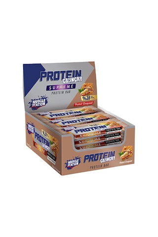 Muscle Station Supreme Crunchy Protein Bar 35 Gr 12 Adet - Yer Fıstığı Krokan Muscle Station Supreme Crunchy Protein Bar 35 Gr 12 Adet - Yer Fıstığı Krokan