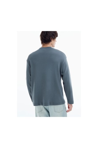 Tvoe Antik Heykel Baskılı Oversize Uzun Kollu Erkek Tişört 479789516 Koyu Gri