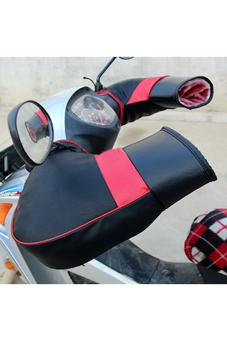 Sones 1 Çift Motosiklet Su Ve Rüzgara Dayanıklı Kış SıcaK Sürüş Eldivenleri Kırmızı - Siyah