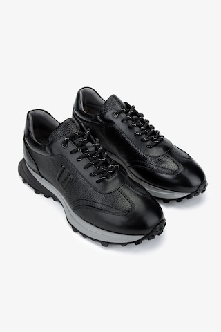 Valmenti Erkek Hakiki Deri Siyah Sneakers & Spor Ayakkabı 383 6400 Erk Ayk Y25 Syh Slvr/syh Fltr Siyah