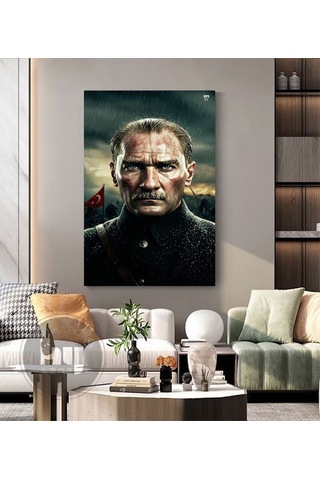 Savaş Atatürk Kanvas Tablo Ev Duvar Salon Ofis Dükkan Hediyelik Dekarasyon Süsü