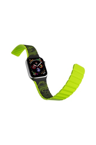 Watch 38mm Uyumlu Kordon Youngkit Technology Magnetik Tak Çıkar Silikon Strap Kayış Yeşil
