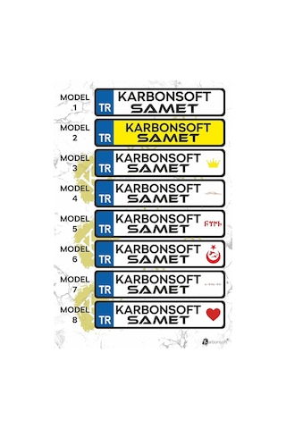 Karbonsoft Kişiye Özel Ahşap Dekor Plaka, Araba Plaka, Isimli Plaka, Cam Önü Plakası, Aksesuar Plaka Karbonnm500