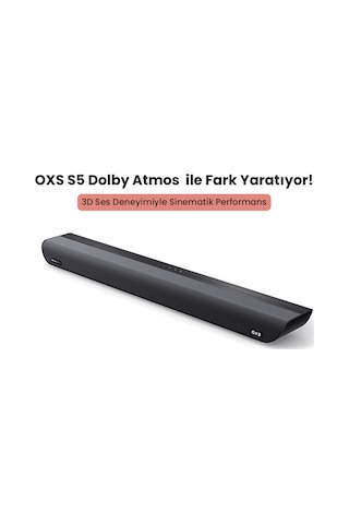 Oxs S5 Dolby Atmos   3.1.2 Soundbar - HDMI eARC, Dahili Subwoofer, Bluetooth, Çok Kablolu Bağlantı