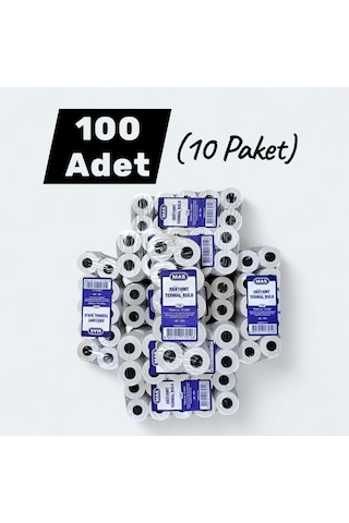 Mas 56x16 Termal Rulo Yazar Kasa Pos Kağıdı 16 Metre 100 Adet 10 Paket