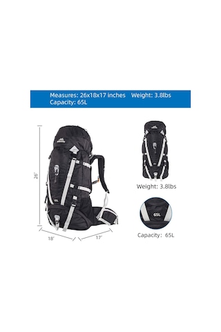 Quickup Hiking Sırt Çantası 65 Litre-siyah Siyah