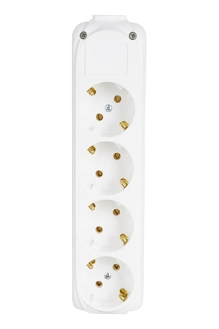 Almera 4'lü Topraklı Klemensli Grup Priz Kablosuz Beyaz