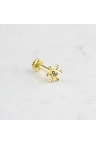 Glorria Altın Tektaş Tragus Piercing Çok Renkli 73137488