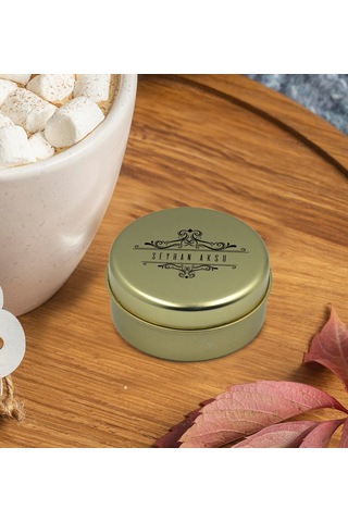 Bk Gift Kişiye Özel İsimli Gold Metal Kutuda Kokulu Mum-4, Ev Hediyesi, Arkadaşa Hediye, Kokulu Mum