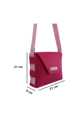Kız Çocuk Omuz Çantası Keçe Sağlıklı Dikişsiz Etkinlik Günlük Çanta Fuşya