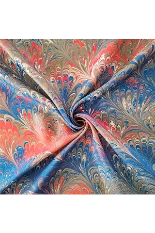 Elif Ebru Ebru Sanatı El Yapımı Özel Koleksiyon Twill İpek Eşarp Ozltıe 23 001