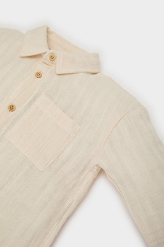 DeFacto Erkek Bebek 2'li Takım Uzun Kollu Gömlek Beli Lastikli Pantolon E5317A525SPER98 Ekru