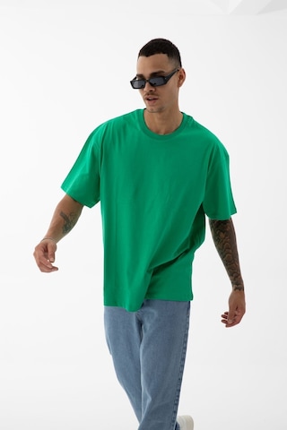 Erkek Oversize Fit Bisiklet Yaka Pamuk Kısa Kollu Tişört
