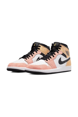 Nike Air Jordan 1 Mid Se Erkek Sneaker Hakiki Deri Bilekli Spor Ayakkabı Beyaz