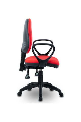 Ofiscombin Ofis Büro Sırt Ayarlanabilir Döner Tekerlekli Öğrenci Ders Çalışma Koltuğu Kirmizi Kumaş 00047499202