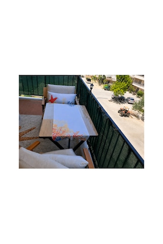 Balkon Demiri Tülü %95 Gölgeleme Ve Mahremiyet Filesi - Şerit Kolonlu Kuşgözü Kapsüllü Bahçe Çiti Tülü Koyu Yeşil
