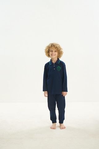 Sevim Erkek Çocuk Uzun Kol Polo Yaka Lacivert Pijama Takım C5t2n7o8 001