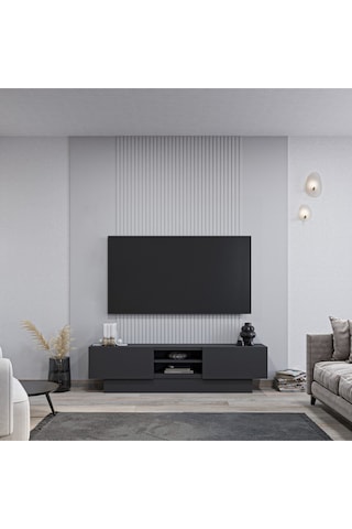 Liva Tv Sehpası Bazalı -160 Cm - Antrasit Antrasit