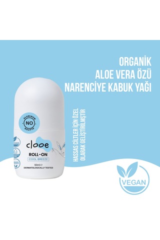 Alüminyum İçermeyen Hassas Cilt Uyumlu Organik Aloe Vera Özlü Ferahlatıcı Roll On Deodorant 50 Ml